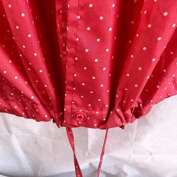 Oversized Long Rain Poncho Full Zip Polka Dot One Size - Picture 7 of 14